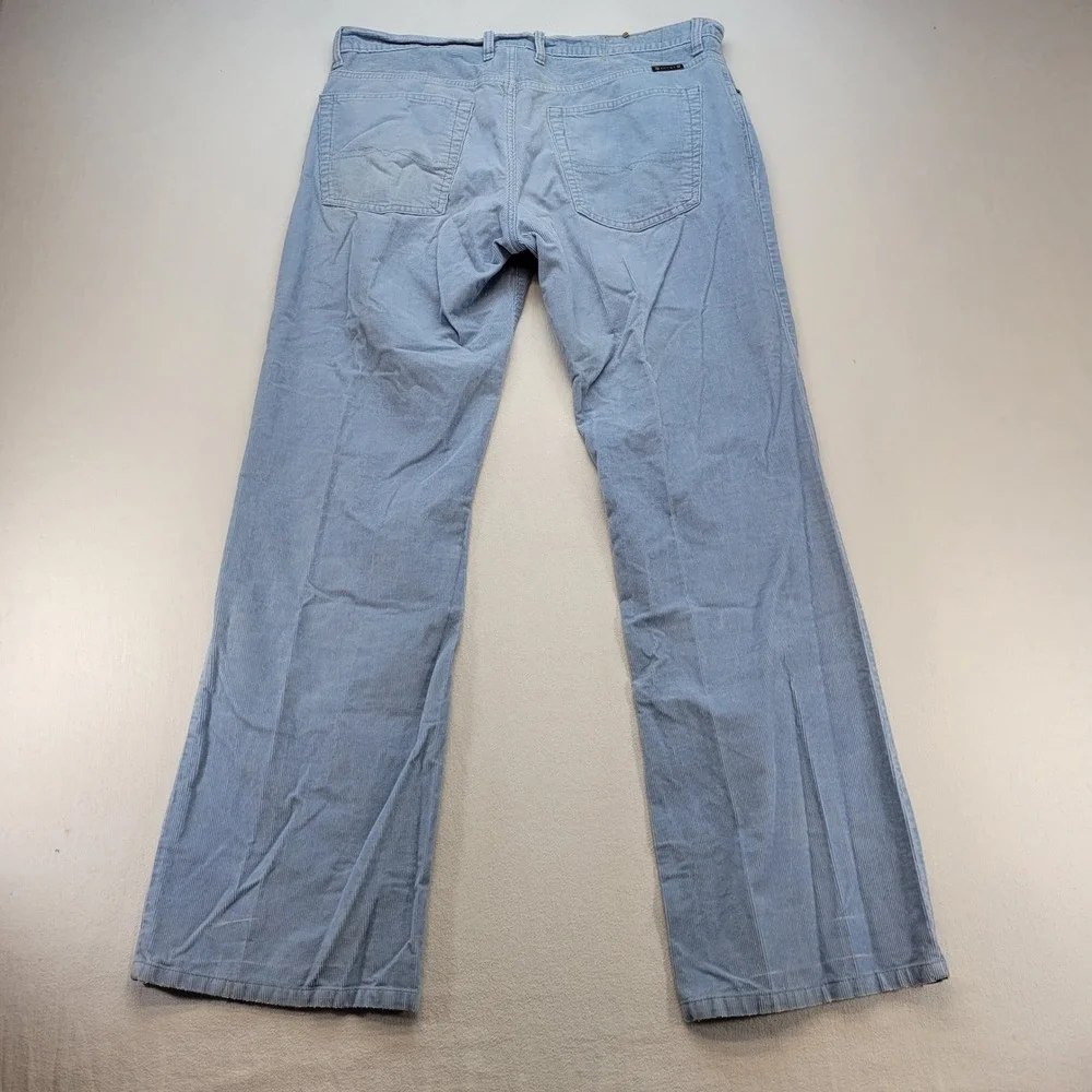 Lucky Brand Corduroy Pants Mens 36 Blue Casual Straight Leg Button Fly